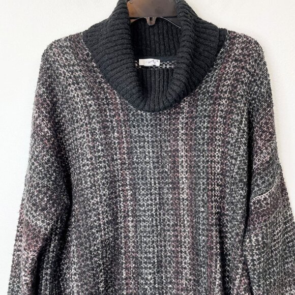 J. Jill Pure Jill Oversized Boxy Sweater XS/S Small Black Mock Neck Tunic - Picture 2 of 10